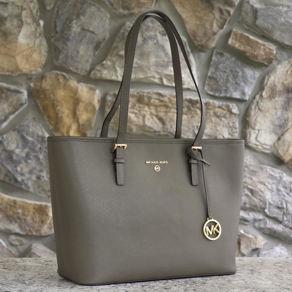Michael Kors Jet Set Green Tote